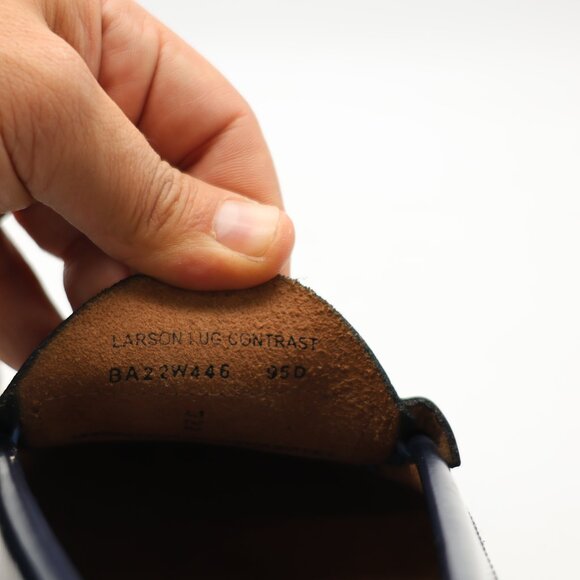 GH Bass Weejuns Larson Men's Size 9.5 D Penny Loafer Navy Leather Slip On - Picture 3 of 10